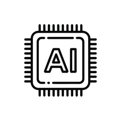 Poster - AI Chip Design A Modern Icon Illustrating Artificial Intelligence Microprocessor Technology and Computer Engineering