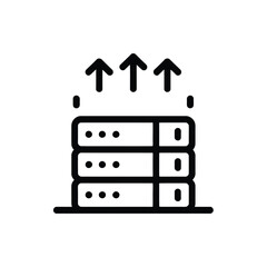 Fototapete - Cloud Server Hosting Data Center with Arrows Up Signifying Data Upload Speed Connectivity
