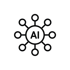 Poster - Artificial Intelligence Network Concept with Connected Nodes Showcasing Machine Learning Technology and Neural Connections