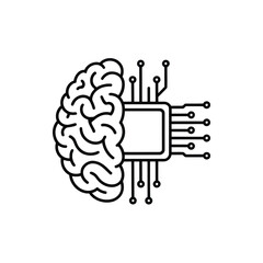 Poster - Brain and Chip Integration Highlighting Neural Networks Artificial Intelligence and Technology Concept