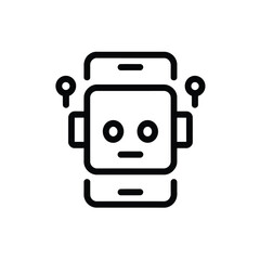 Poster - Modern Robotics AI Character Line Art Smart Technology Innovation Futuristic Design Simple Bold Icon