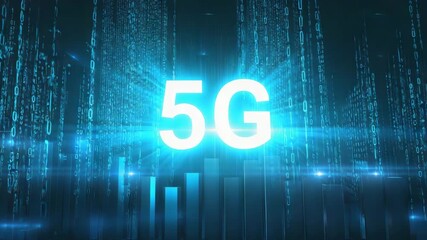 5G technology data background [4K]