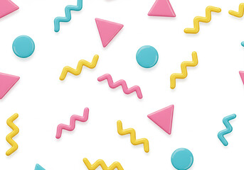Poster - Colorful geometric seamless pattern on white background.