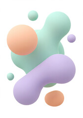 Leinwandbilder - Abstract pastel shapes on white background.