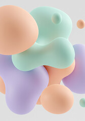Leinwandbilder - Abstract background with pastel color geometric shapes.