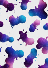 Poster - Abstract galaxy blobs on white.