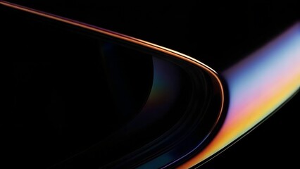 Poster - Color Arc – Iridescent Gradient, Curved Surface, Gloss Texture, Abstract Reflection, Conceptual Macro, Dark Background
