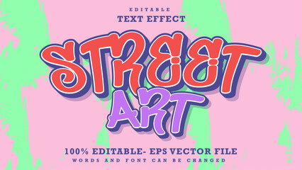 Fototapete - 3d Word Street Art  Editable Text Effect Design Template, Effect Saved In Graphic Style