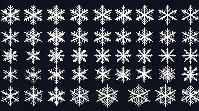 Isolated Snowflake Collection