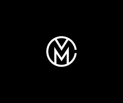 letter m mc circle minimal clean logo