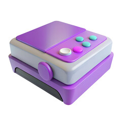 Aufkleber - Retro handheld gaming device with purple and teal buttons and a d pad isolated on transparent background
