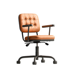 Poster - A sleek contemporary office chair with a tufted leather seat adjustable height and 360 degree swivel designed for comfort and productivity in a professional work environment