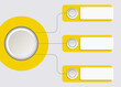© vgturbo - Circular Infographic Timeline with Arrow Steps and Glossy 3D Buttons on Dark Gradient Background