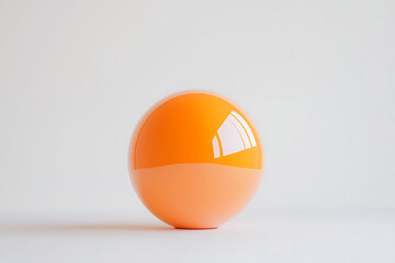 Aufkleber - Vibrant orange sphere with a glossy finish, reflecting light in a studio setup. Simple, eye-catching, and clean composition.