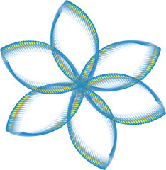 Poster - Abstract blue and green glowing flower isolated on transparent background