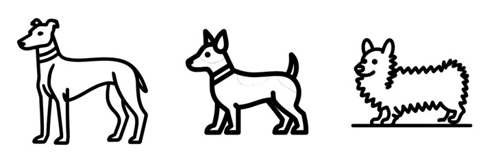 Poster - The canine symbol is depicted in a modern illustration as a dog outline icon isolated on a white background