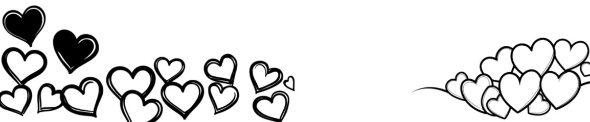 Poster - This modern illustration consists of a simple line drawing of a heart shape on a plain white background