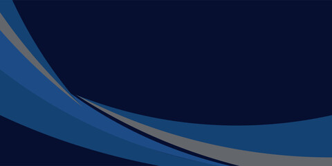 Poster - Vector blue line background curve element with black space for text and message design, overlapping layers