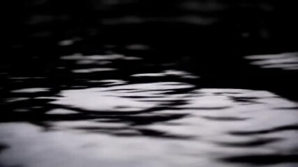 Poster - Abstract close-up of water surface with blurred reflections creating a dark, rippled, and textured effect.