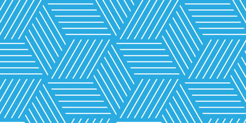 Fototapete - Seamless pattern Abstract geometric with stripes. White and blue ornament. Vector geometrical diagonal fabric waves seamless texture.	
