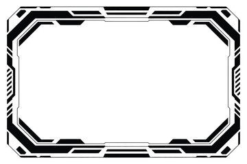 Poster - A futuristic black and white frame with geometric shapes and lines for graphic design elements use