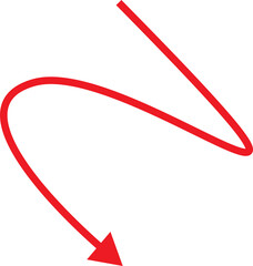 Poster - Bright red abstract arrow shape on a black background