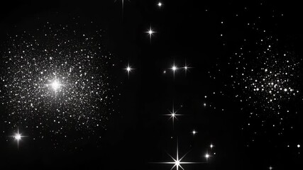 Wall Mural - Night sky filled with stars and light sparkles