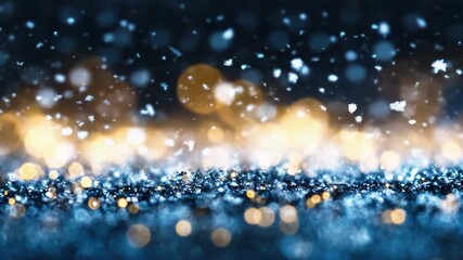 Poster - A blurry image of a blue and gold background