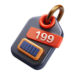 Poster - Modern 3d rendered badge featuring the number 199 isolated on background for design elements