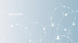 © ket4up - Network background. Connections with points, lines, and people icons. Vector technology background
