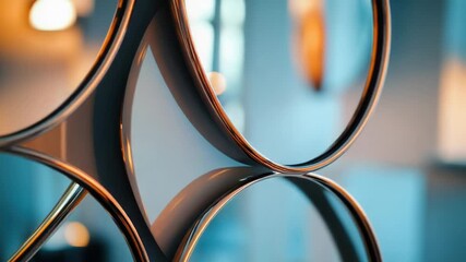 Poster - A close-up shot of a mirror with a soft glow in the background, perfect for use in decorative or atmospheric scenes