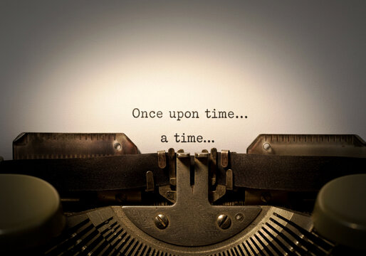 Vintage Typewriter with Once Upon a Time Text