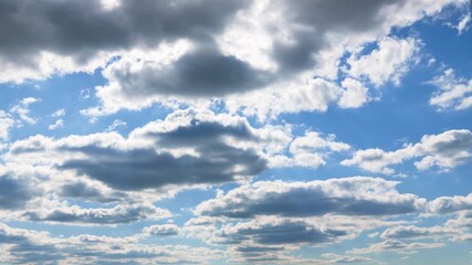 Wall Mural - a beautiful blue sky with soft white clouds, timelapse for abstract background