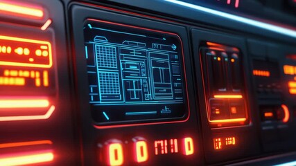Poster - A detailed shot of a control panel found in a room, suitable for use in technical or educational contexts