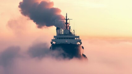 Wall Mural - a large boat sailing on the surface of calm lake, great for scenic views or as background