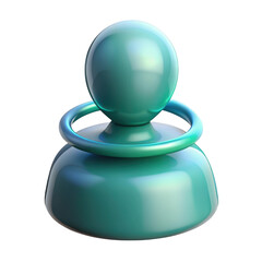 Poster - 3d rendered teal human icon isolated on background depicting user or profile symbol glossy and modern design