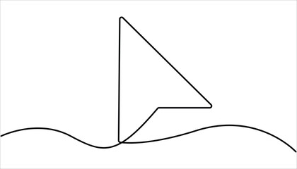Fototapete - Continuous drawing of cursor arrow. One line icon of cursor arrow. continuous line art drawing style. Single continuous line drawing cursor arrow vector illustration.