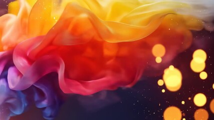 Poster - Flowing fabrics, warm color blend