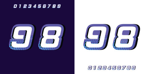 Leinwandbilder - racing number 98 with 3d effect purple color