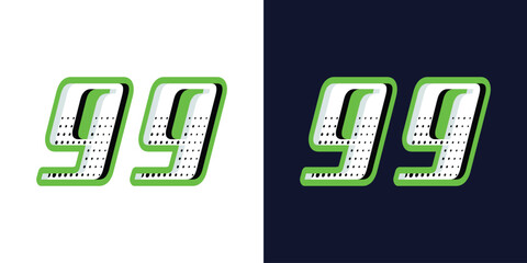 Leinwandbilder - number 99 with racing effect
