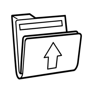 A vector illustration of a 3d folder icon with an arrow, symbolizing a business document file download