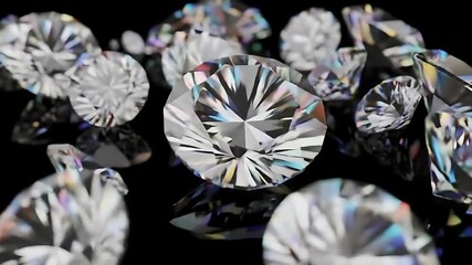 Poster - Explore the captivating world of diamonds as light dances off their facets in a mesmerizing arrangement, showcasing their beauty and elegance in luxurious detail.