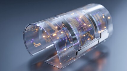 Poster - Flexible transparent circuitry embedded within a wearable x ray detector showcases galliumnitride ribbons effectively dissipating heat, promising advancements in medical imaging technology