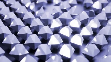 Many white octahedrons arranged close together