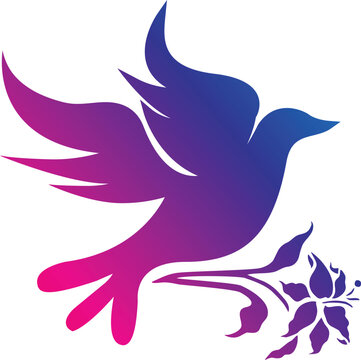 Dove Icon Flat Graphic Design