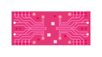 Poster - Pink pcb board circuit design vector illustration for electronics and technology enthusiasts and designers