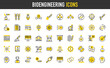 © Picvault - Bioengineering vector icons. Metabolism, Checklist, Cell Division, Microorganisms, Consciousness, Mutation, Dna, Nano Technology, Scientific, Biology, Brain, Drugs illustration.