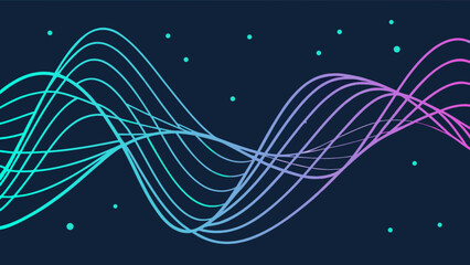 Leinwandbilder - Abstract gradient wave background design vector illustration for music technology and data visualization