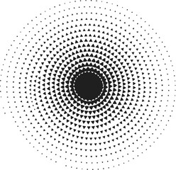 Aufkleber - Halftone pattern vector graphic design black and white triangle radial background art