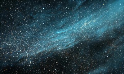 Wall Mural - Detailed Cosmic Nebula with Teal and Dark Blue Hues Featuring Glimmering Stars and Cosmic Dust a Stunning Celestial Background Image Perfect for